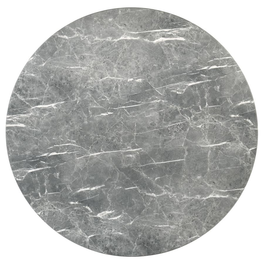 Franklin - 59" Round Dining Table - Gray And Dark Oak