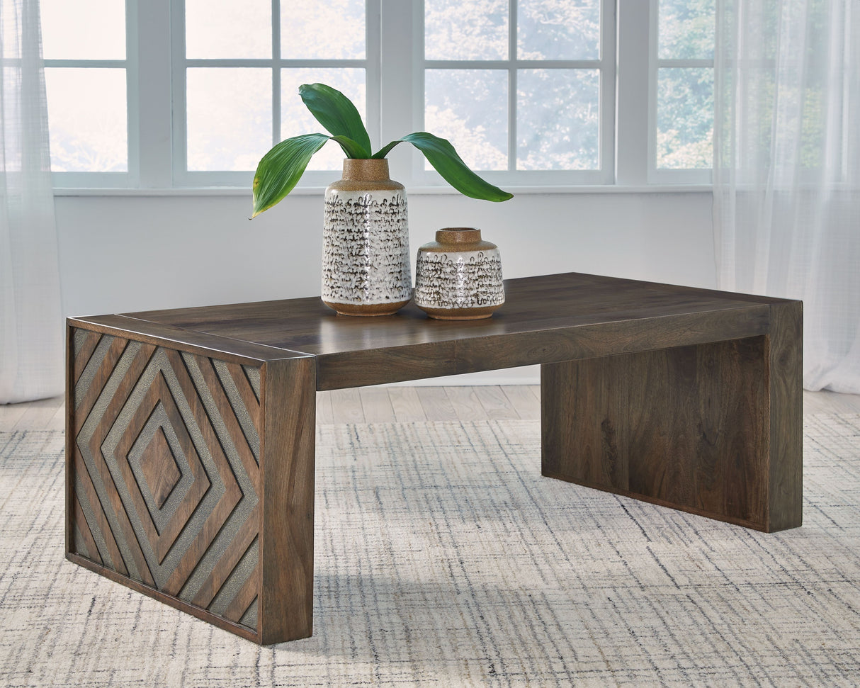 Dreggan - Brown - Rectangular Cocktail Table by Signature Design by Ashley® | Bel Furniture