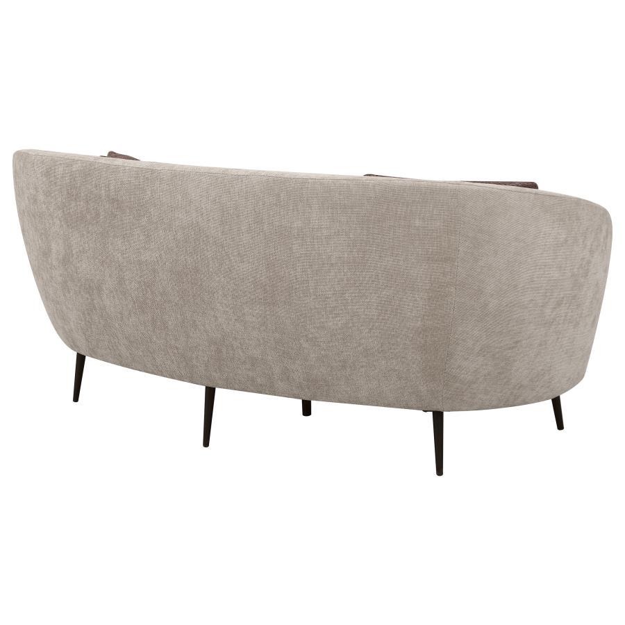 Ellorie - Upholstered Channel Back Curved Loveseat - Beige by Coaster Fine Furniture | Bel Furniture