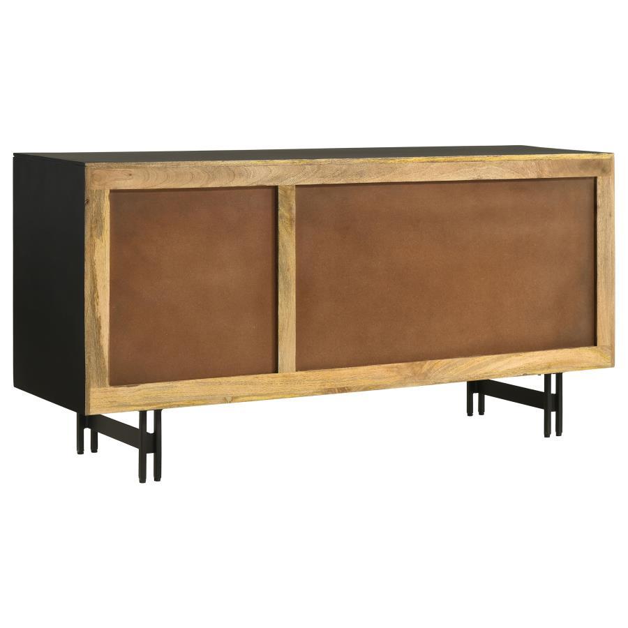 Aminah - 3 Door Wood Accent Cabinet - Natural And Black by Coaster Fine Furniture | Bel Furniture