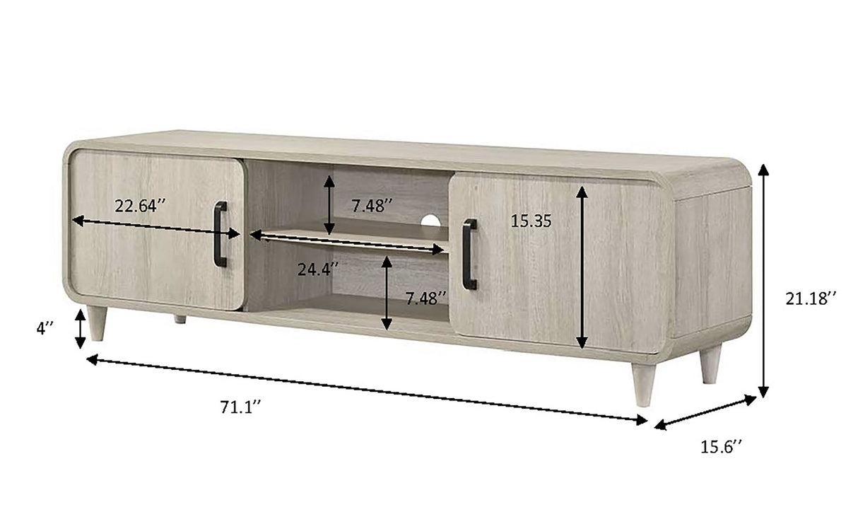 Nyomi - TV Stand - White by Crown Mark | Bel Furniture