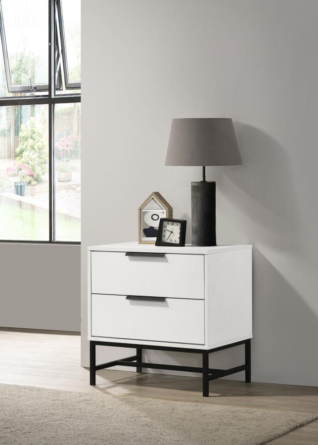 Sonora - 2-Drawer Nightstand Bedside Table - White by Coaster Fine Furniture | Bel Furniture