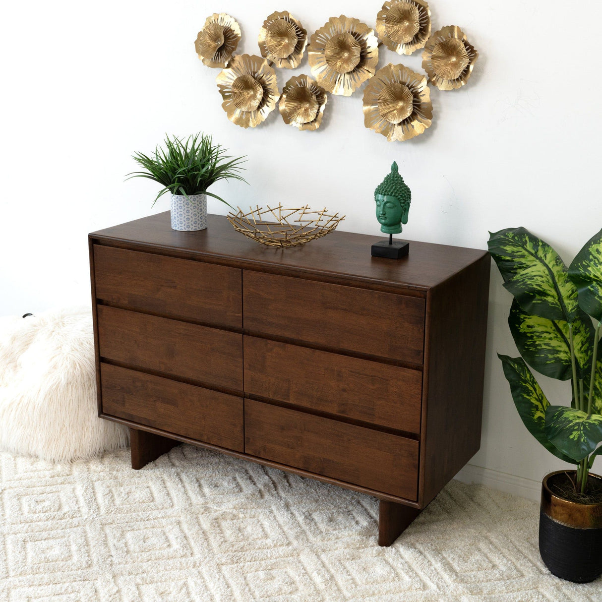Dubrovnik - Mid-Century Modern Dresser With 6 Drawers - Brown by Ashcroft Furniture | Bel Furniture