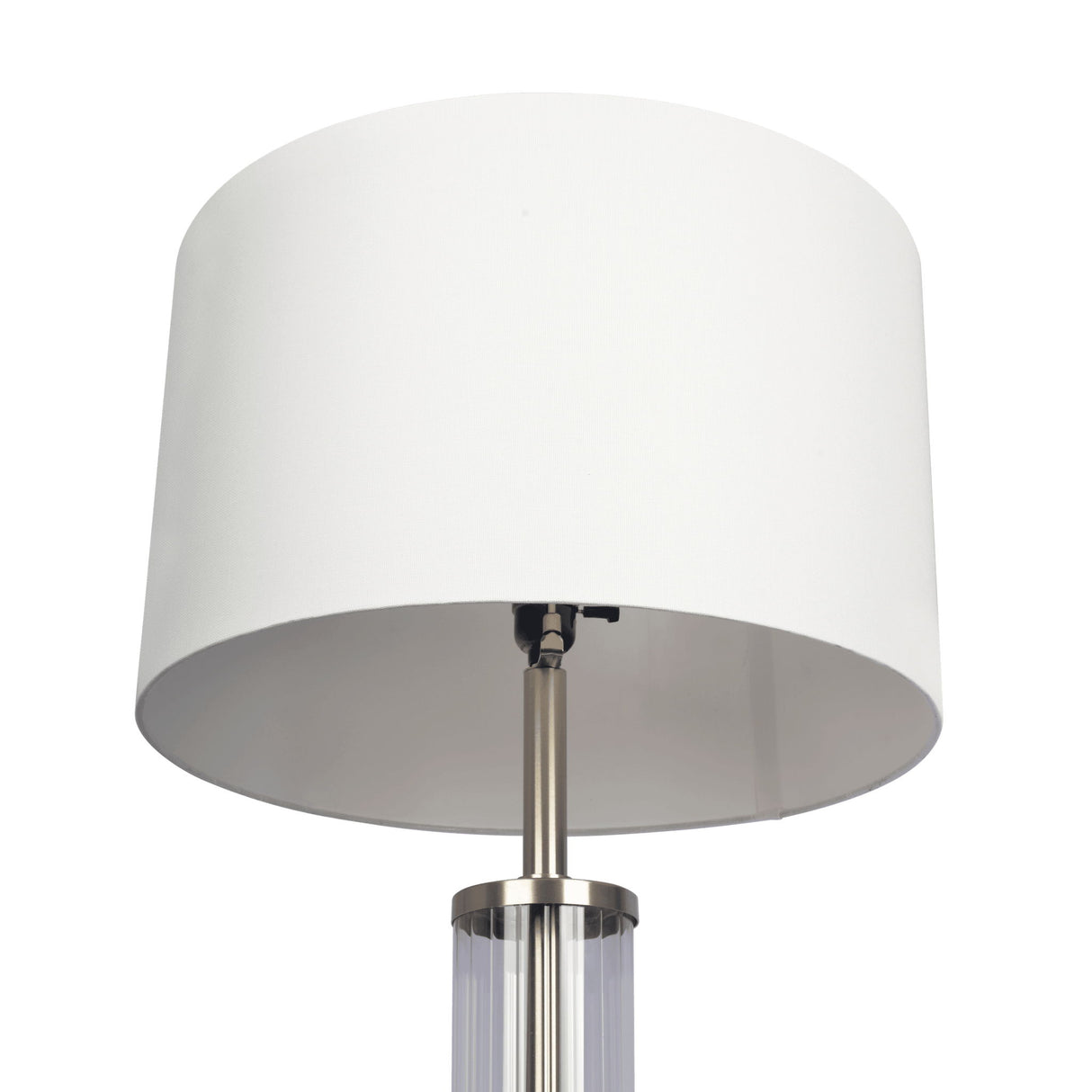 Nimbus - Floor Lamp With 3Way Rotary Switch Clear Body Base - Silver Gray / White by Ashcroft Furniture | Bel Furniture