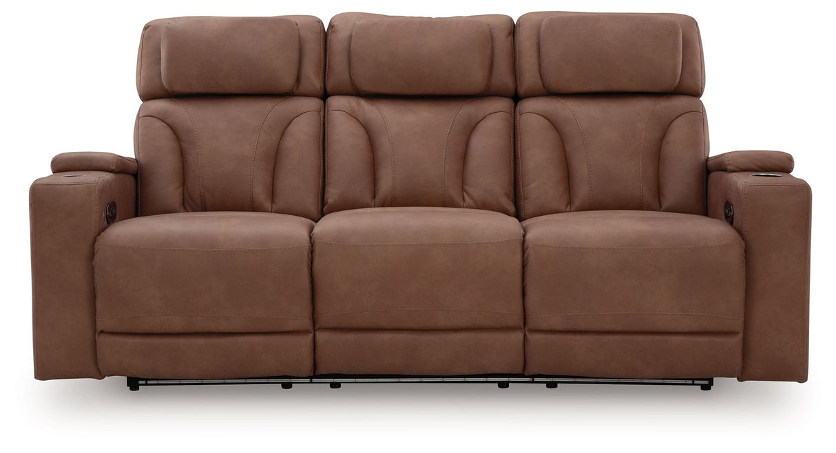 Clean-Slate - Caramel - Power Reclining Sofa / Adj Headrest by Signature Design by Ashley® | Bel Furniture