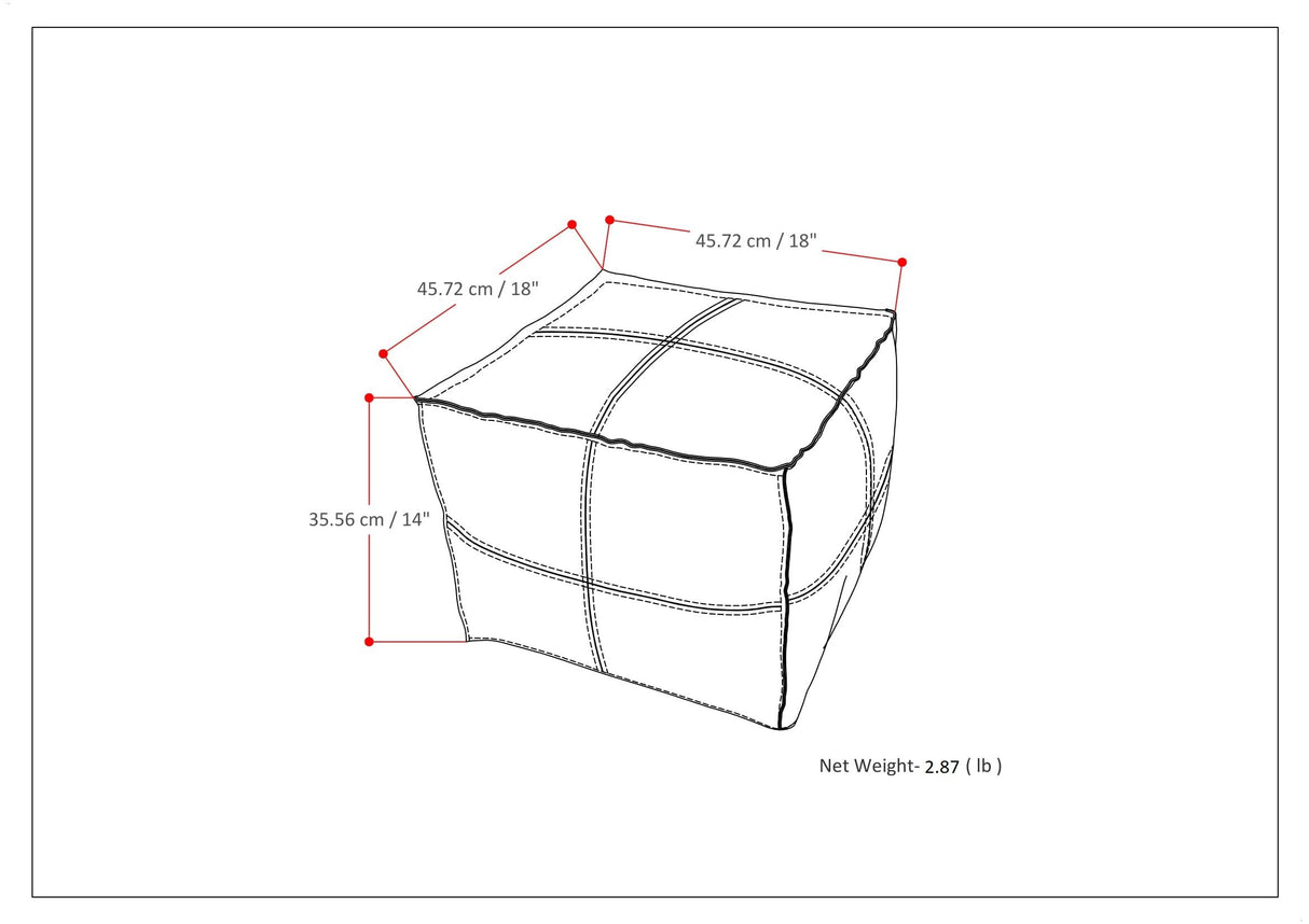 Brody - Versatile Square Pouf by Simpli-Home | Bel Furniture
