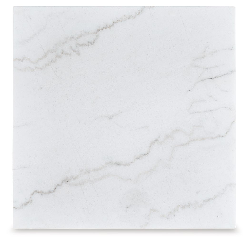 Loyaska - Brown / Ivory - Square End Table by Signature Design by Ashley® | Bel Furniture