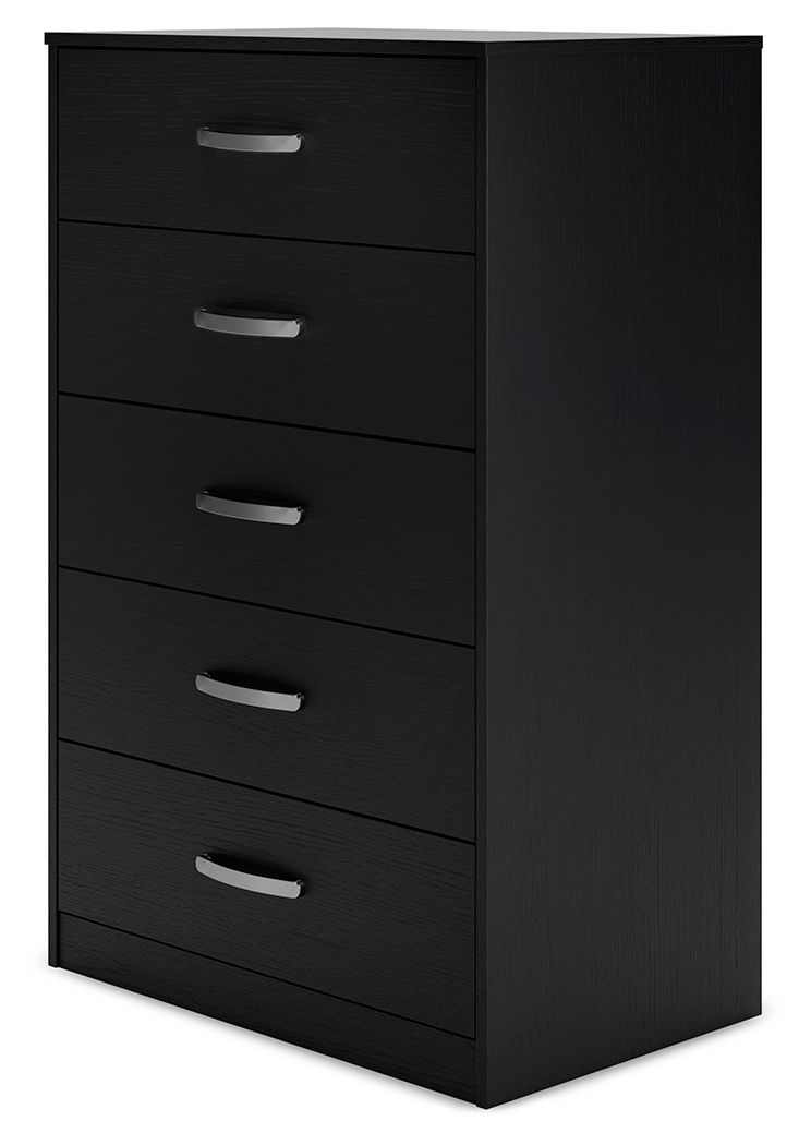 Finch - Black - Five Drawer Chest - 46" Height by Signature Design by Ashley® | Bel Furniture