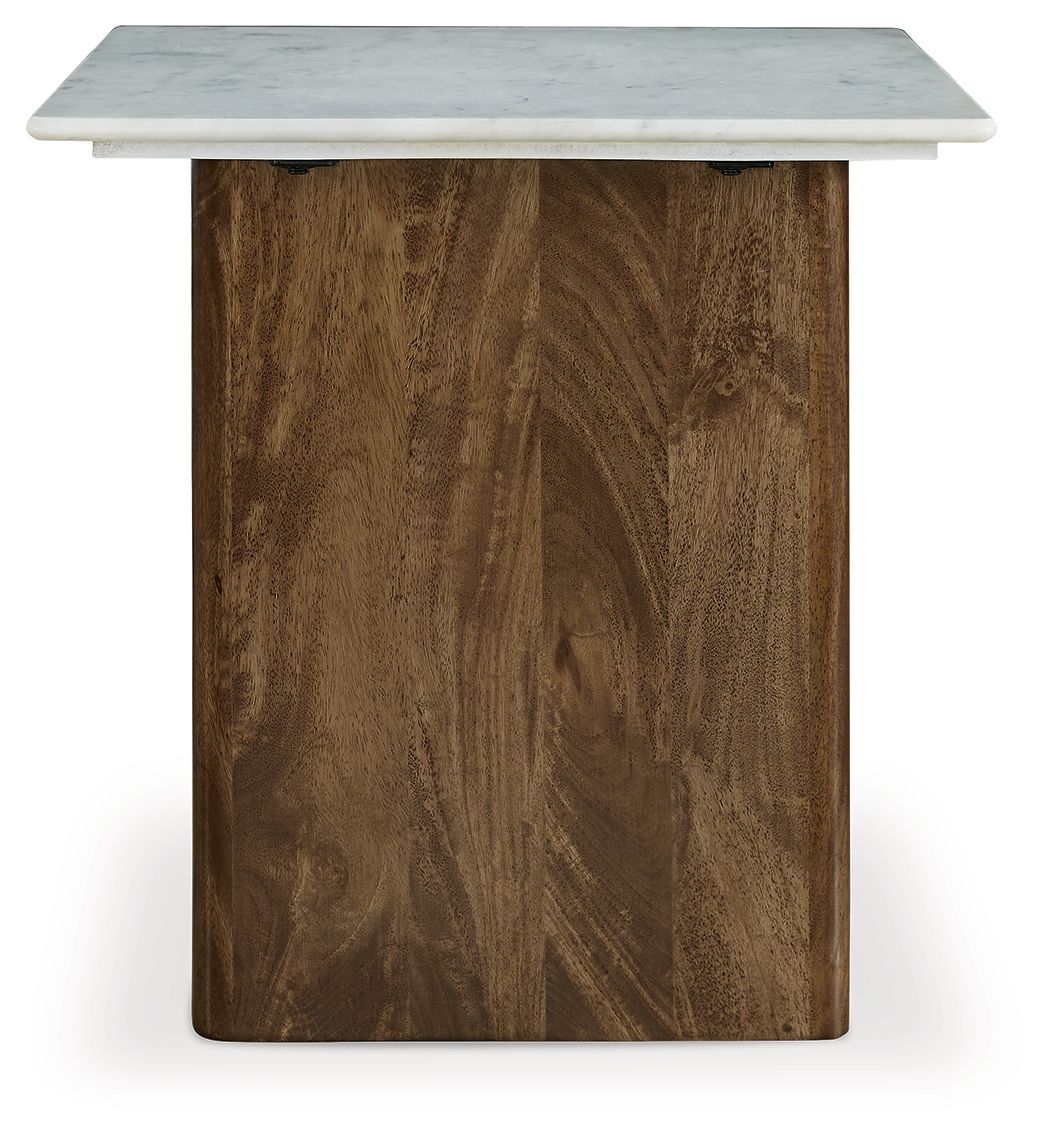 Isanti - Light Brown / White - Rectangular End Table by Signature Design by Ashley® | Bel Furniture