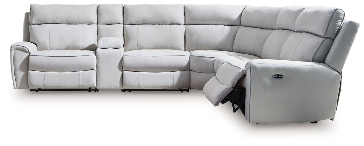 Social Pointe - Reclining Sectional Gray 6 Pc. Reclining Sectional With Console by Signature Design by Ashley® | Bel Furniture