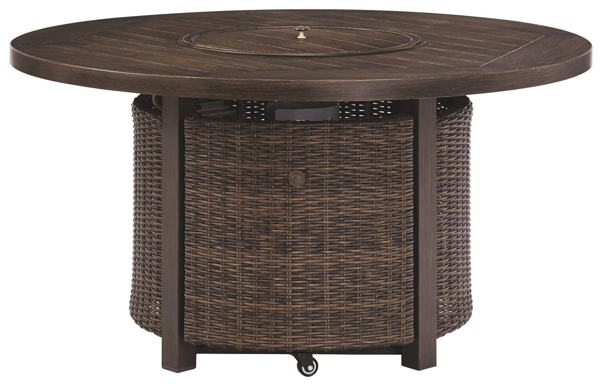 Paradise Trail - Medium Brown - Round Fire Pit Table by Signature Design by Ashley® | Bel Furniture