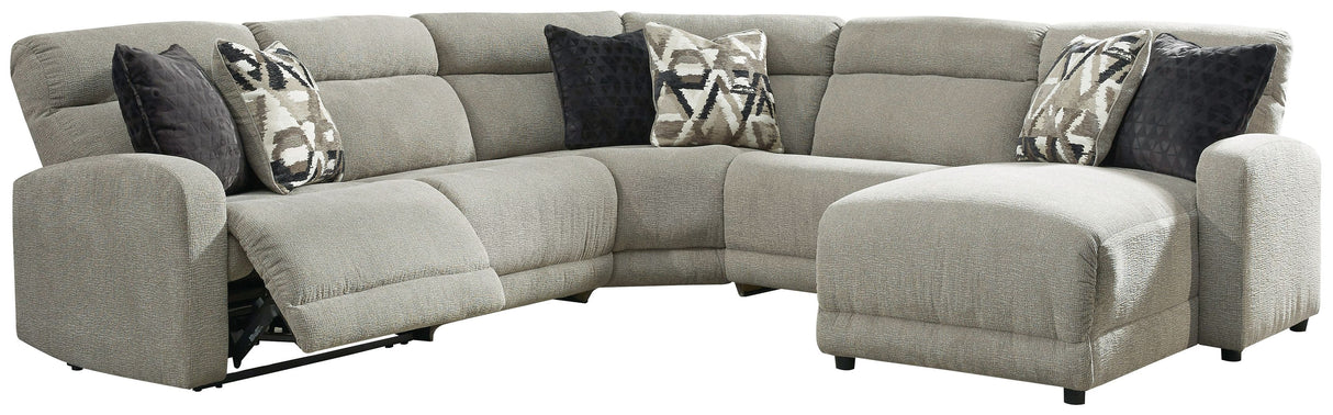 Colleyville - Power Reclining Sectional Beige 5 Pc. Power Reclining Sectional, Chaise by Signature Design by Ashley® | Bel Furniture