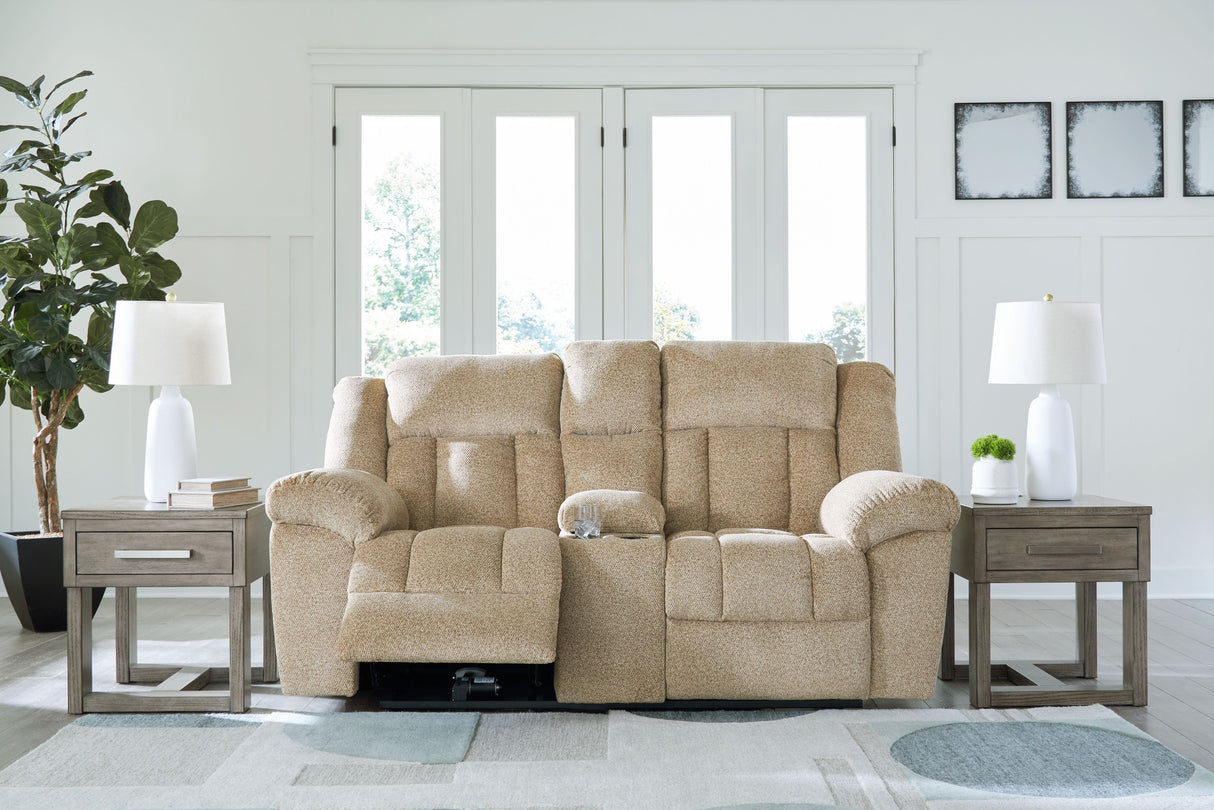 Tip-off - Power Reclining Loveseat With Console / Adj Headrest by Signature Design by Ashley® | Bel Furniture