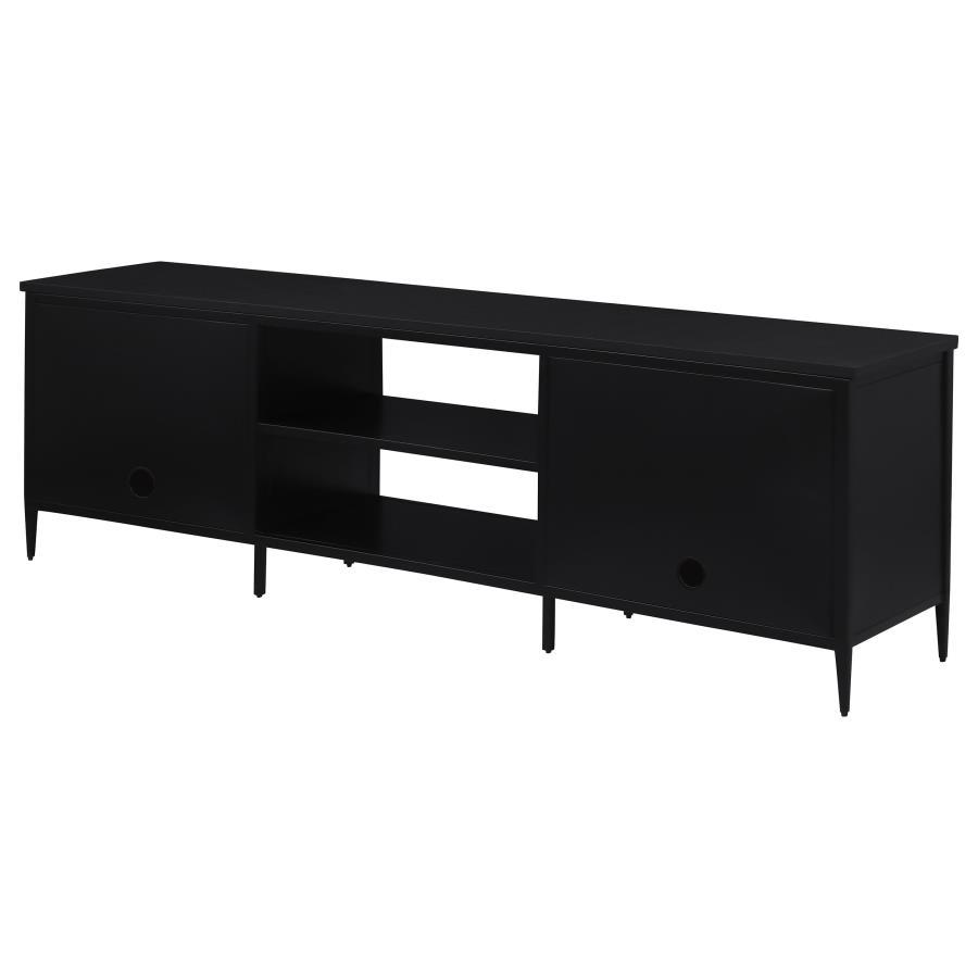 Amherst - 2-Door 70" Metal TV Stand Media Console - Black by Coaster Fine Furniture | Bel Furniture