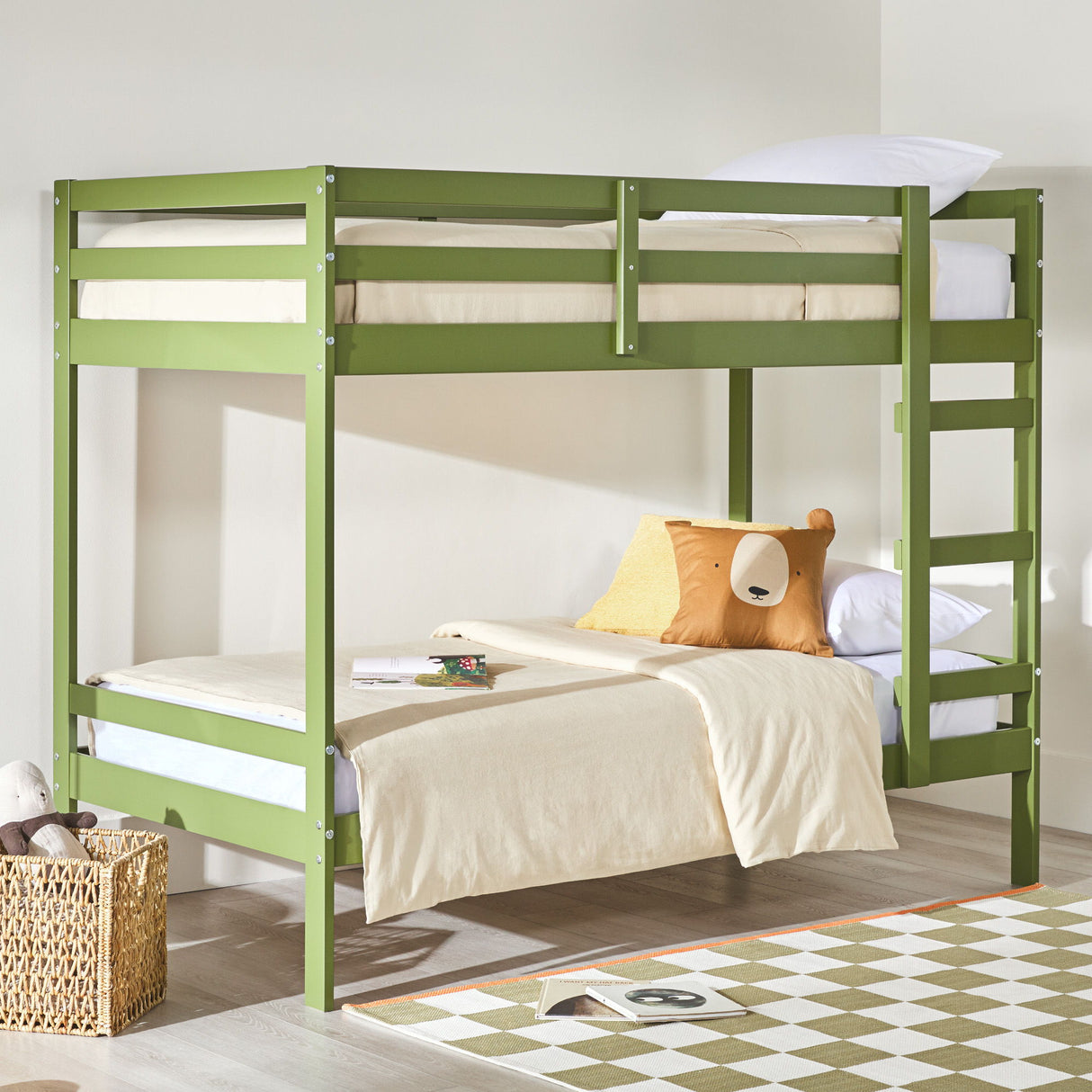 Modern Simple Solid Wood Bunk Bed by Walker Edison | Bel Furniture
