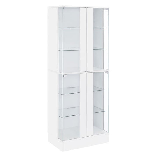 Cabra - 4-door LED Curio Display Cabinet White by Coaster Fine Furniture | Bel Furniture