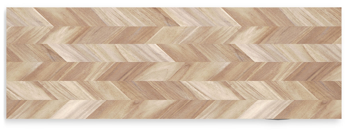 Battelle - Tan - Home Office Desk by Signature Design by Ashley® | Bel Furniture