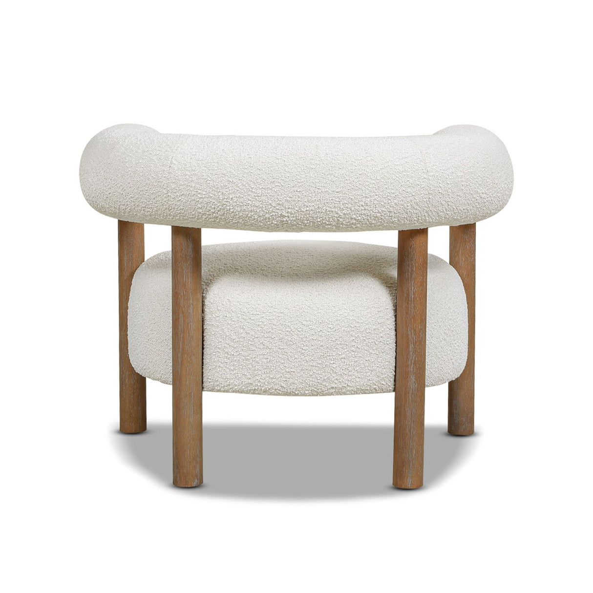 Fuji - Mid Century Modern Barrel Accent Arm Chair - Ivory White by Jennifer Taylor Home | Bel Furniture
