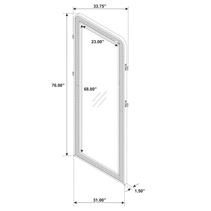 Arini - Cane Weave Full Length Standing Floor Mirror by Coaster Fine Furniture | Bel Furniture