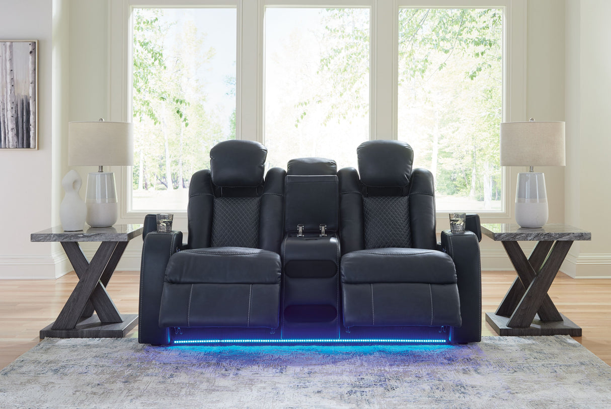 Fyne-dyme - Power Reclining Loveseat With Console/Adj Hdrst by Signature Design by Ashley® | Bel Furniture