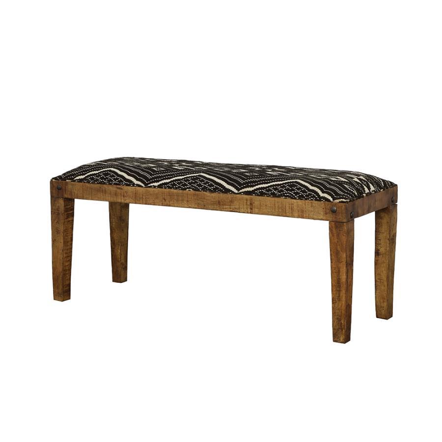 Lamont - Fabric Upholstered Accent Bench - Black And Natural by CoasterEssence | Bel Furniture