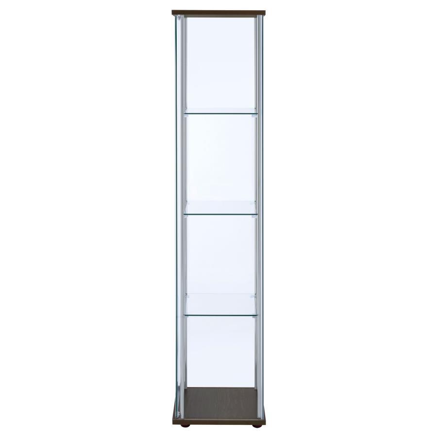 Bellatrix - 4-Shelf Clear Glass Curio Cabinet by CoasterEveryday | Bel Furniture