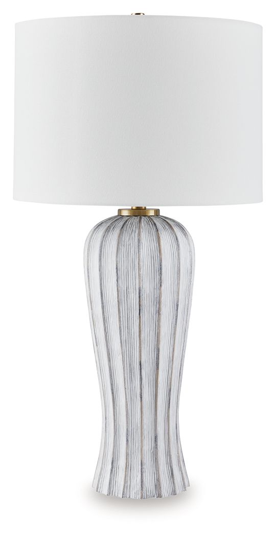 Lanwell - Antique Gray - Poly Table Lamp by Signature Design by Ashley® | Bel Furniture