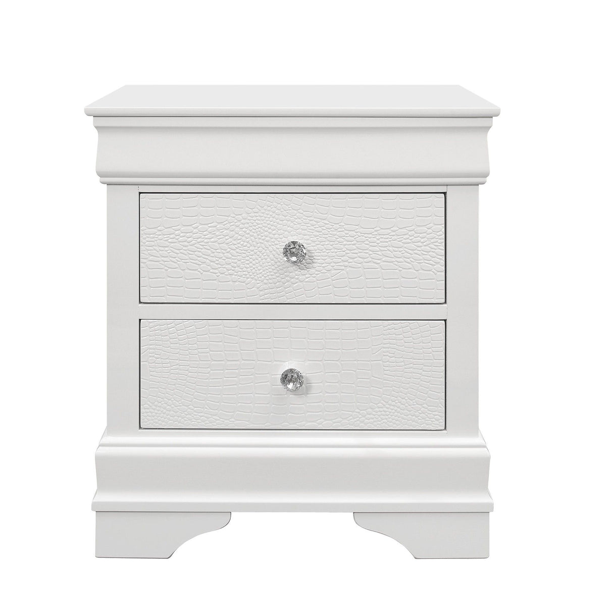 Shaker - 5 Pieces Bedroom Set With Crystal Inspired Tufted Headboard And LED Lighting