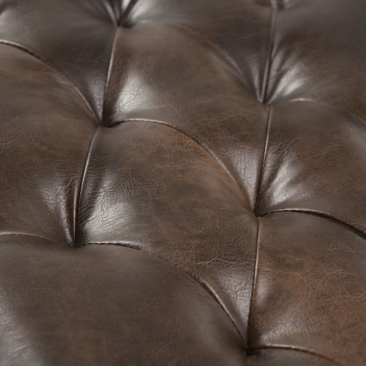 Henley - Tufted Ottoman Bench - Distressed Brown by Simpli-Home | Bel Furniture