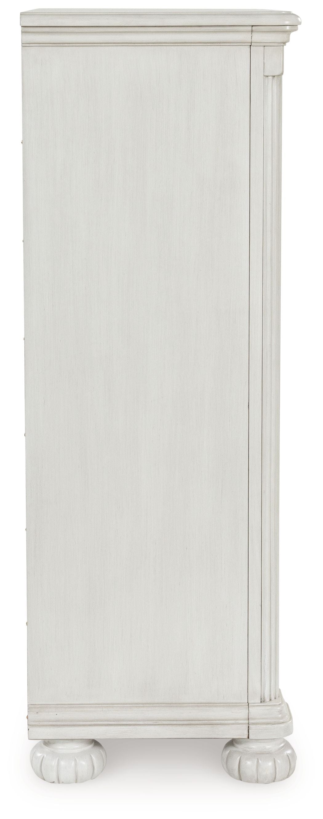 Montelaine - Antique White - Five Drawer Chest by Benchcraft® | Bel Furniture