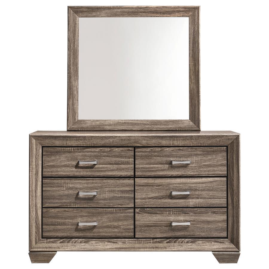 Kauffman - 6-Drawer Dresser with Mirror by CoasterEveryday | Bel Furniture