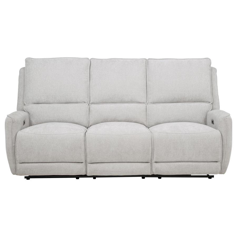 Sylmar - Chenille Upholstered Power Reclining Sofa - Dove Gray