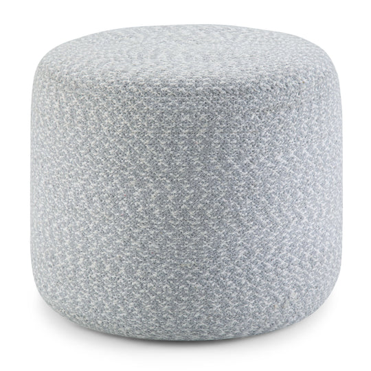 Bayley - Versatile Round Braided Pouf Light Blue by Simpli-Home | Bel Furniture