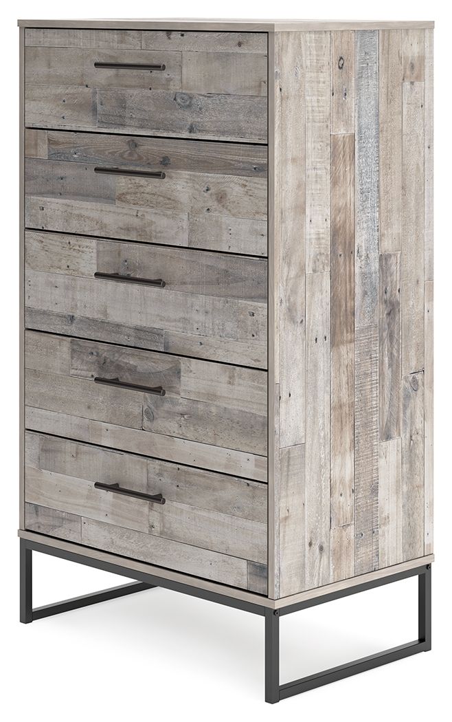 Neilsville - Whitewash - Five Drawer Chest by Signature Design by Ashley® | Bel Furniture