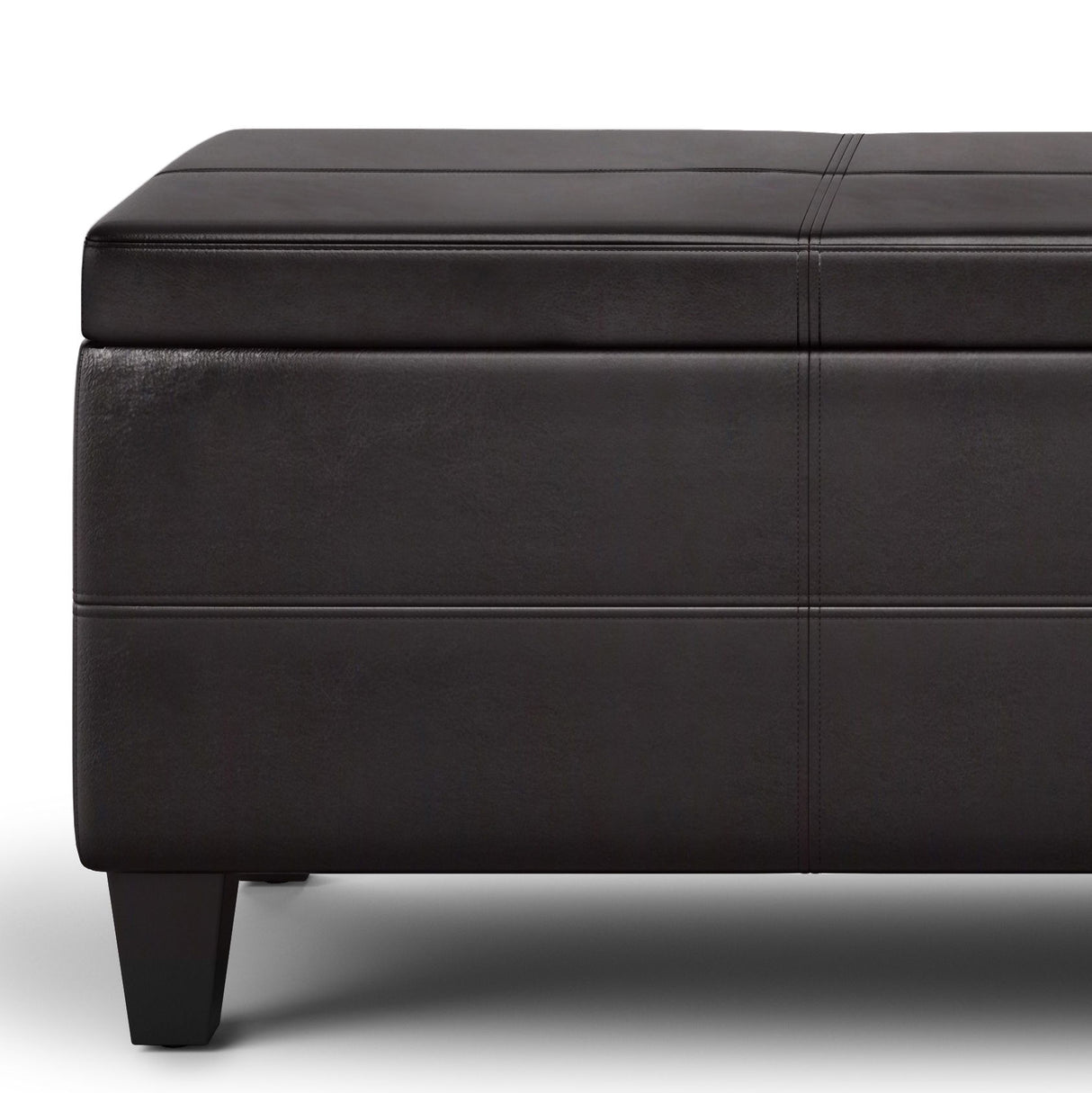 Avalon - Lift Top Rectangular Storage Ottoman - Tanners Brown by Simpli-Home | Bel Furniture