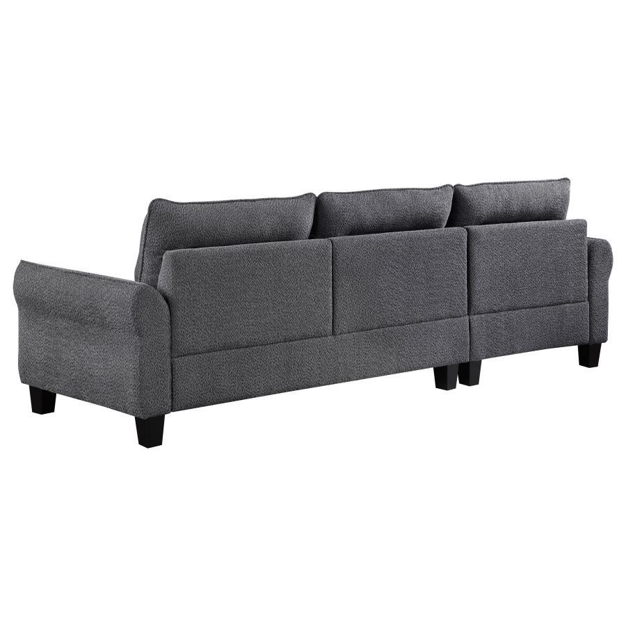 Caspian - Upholstered Curved Arm Chaise Sectional Sofa by Coaster Fine Furniture | Bel Furniture