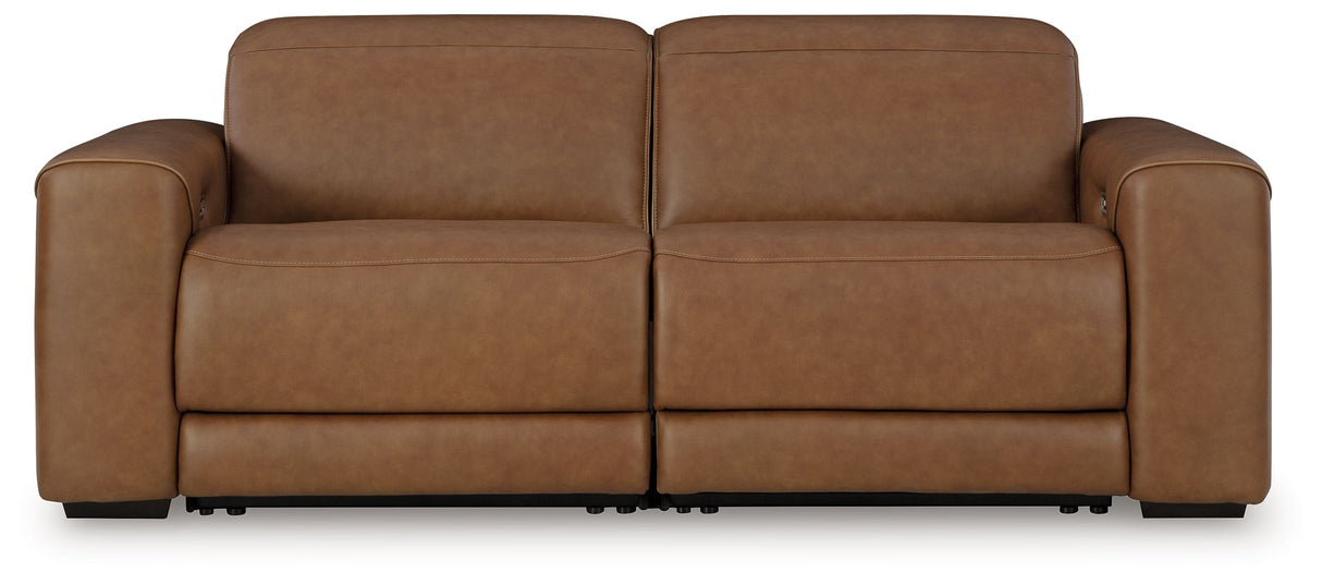 Magic Man - Reclining Sectional Light Brown 2 Pc. Power Reclining Sectional Loveseat by Signature Design by Ashley® | Bel Furniture