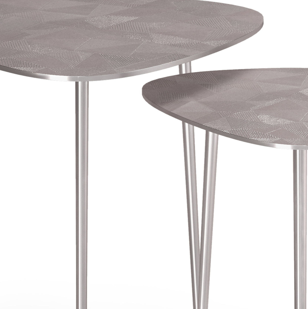 Shelton - 2 Piece Metal Nesting Table - Nickel by Simpli-Home | Bel Furniture