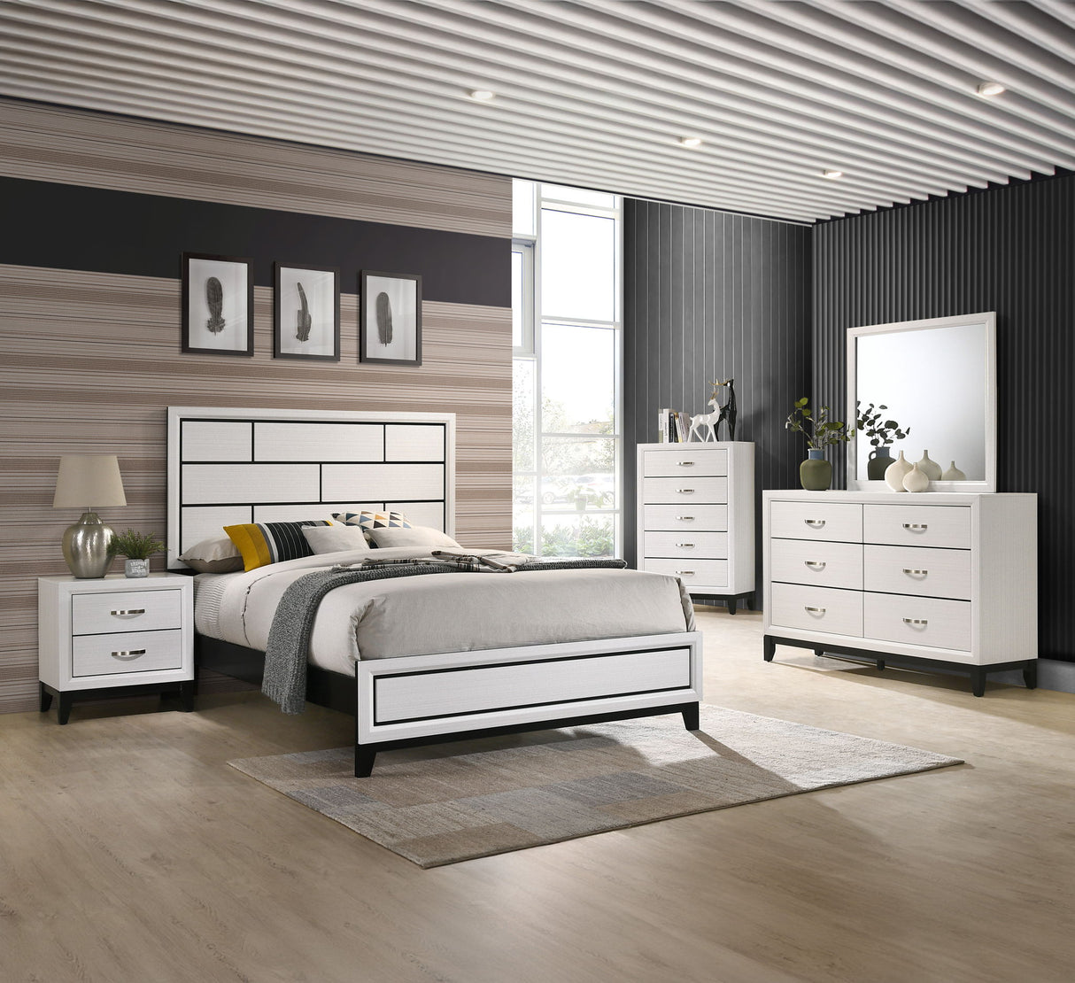 Akerson - Bedroom Set White by Crown Mark | Bel Furniture