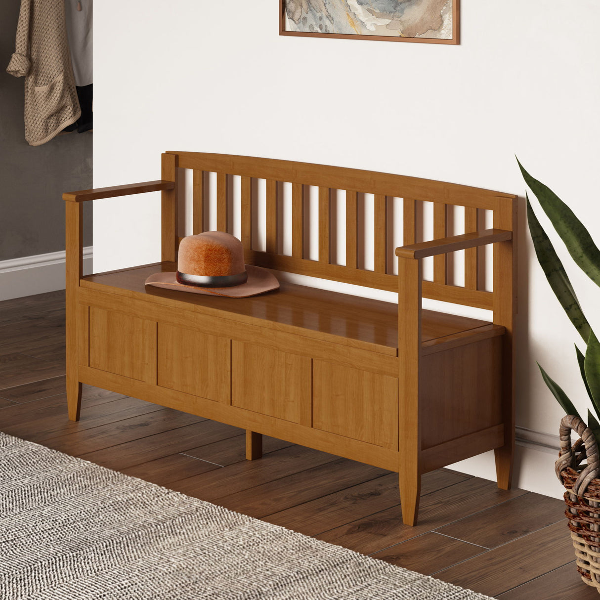 Brooklyn - Handcrafted Entryway Storage Bench by Simpli-Home | Bel Furniture
