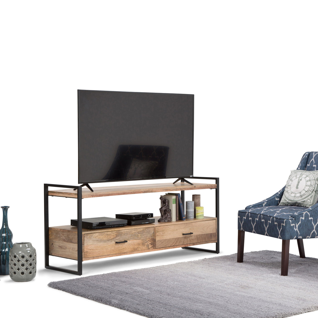 Riverside - TV Media Stand - Natural by Simpli-Home | Bel Furniture