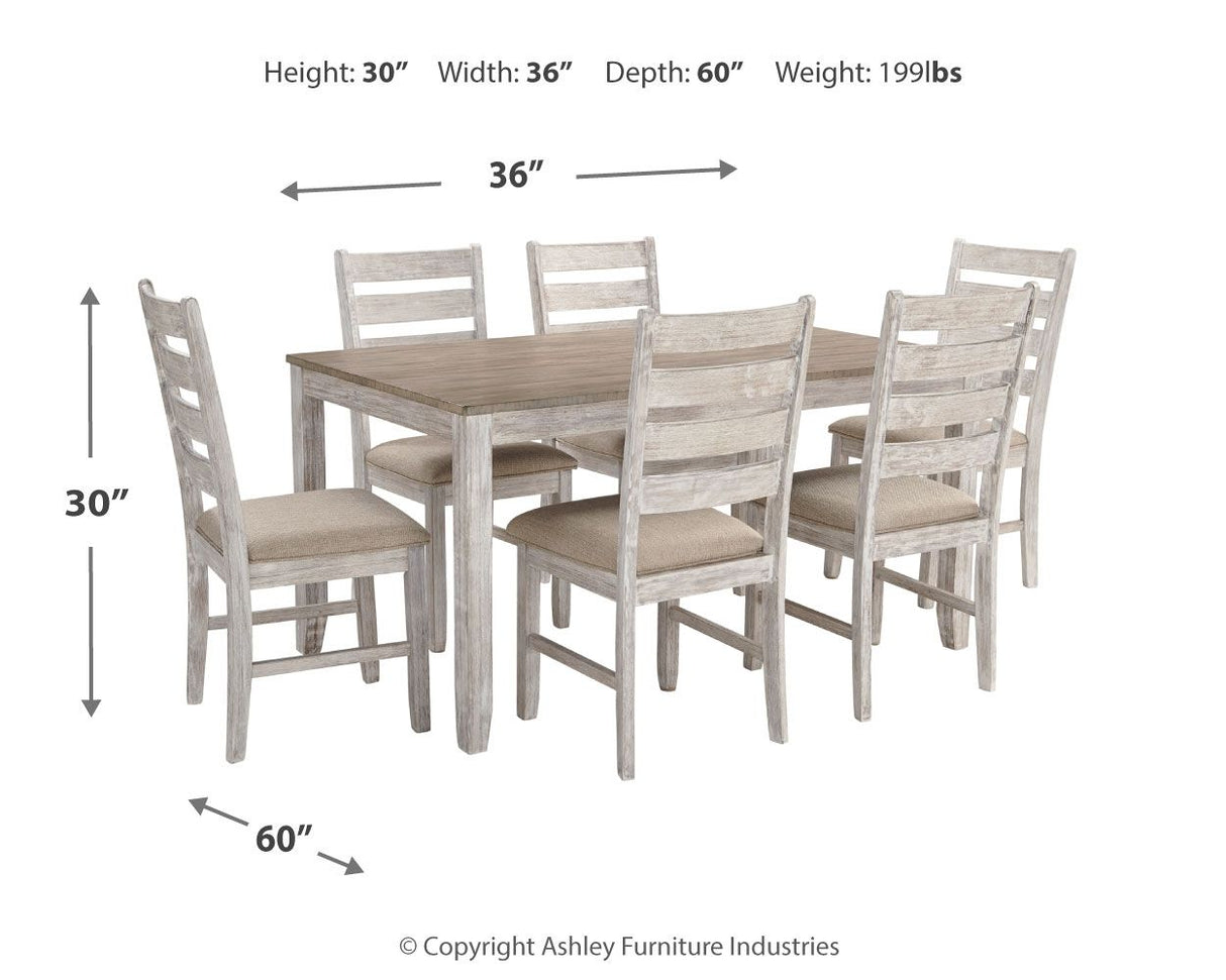 Skempton - White - Dining Room Table Set (Set of 7) by Signature Design by Ashley® | Bel Furniture