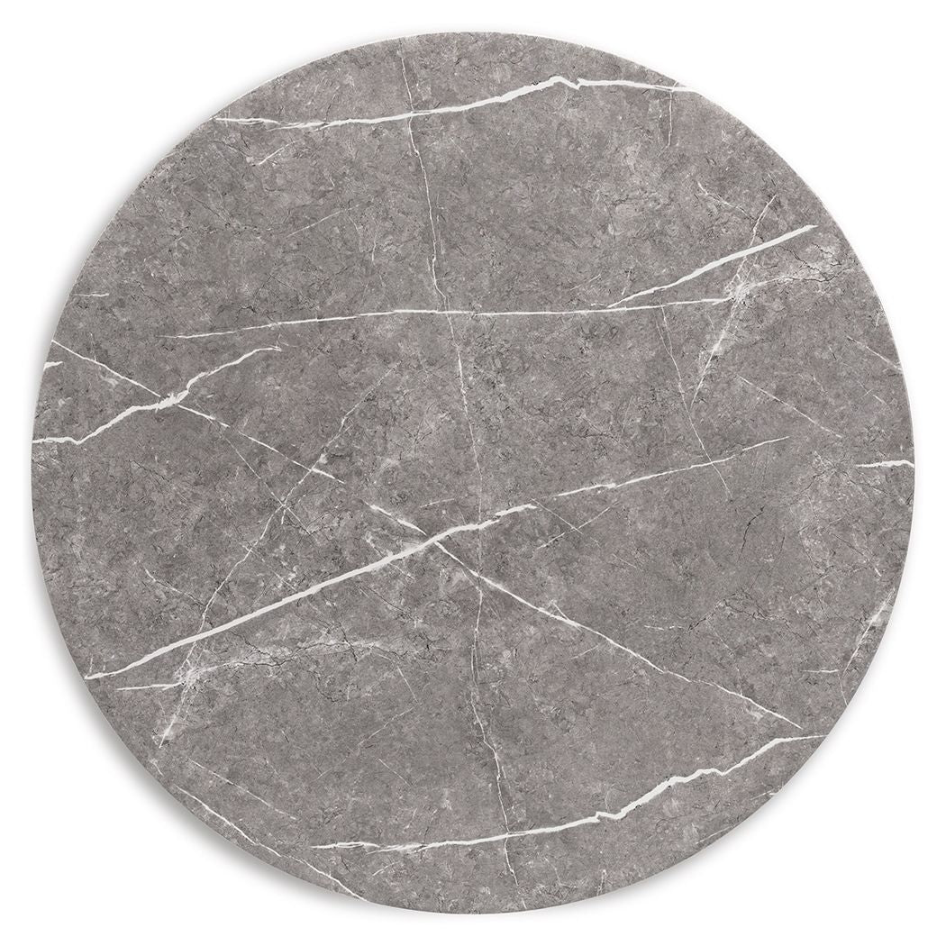 Glinari - Taupe / Black - Round Dining Room Table by Signature Design by Ashley® | Bel Furniture