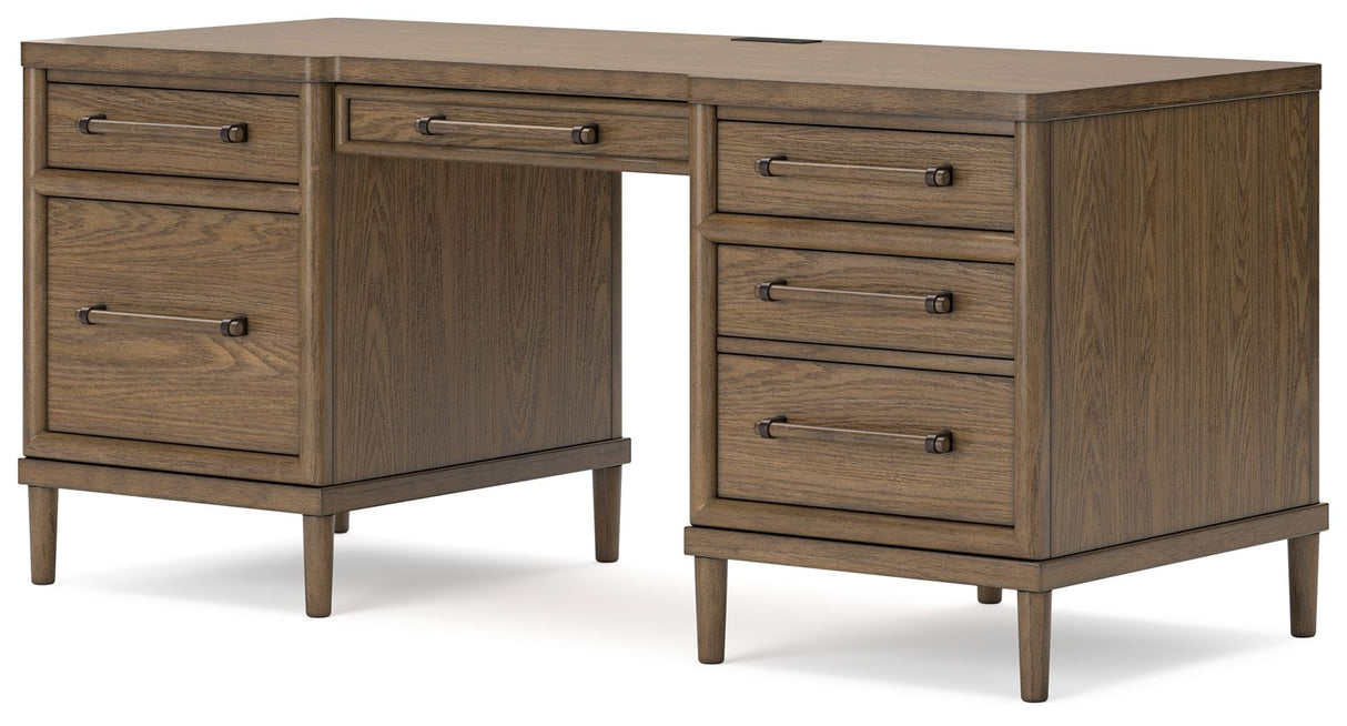 Roanhowe - Brown - Home Office Desk by Signature Design by Ashley® | Bel Furniture