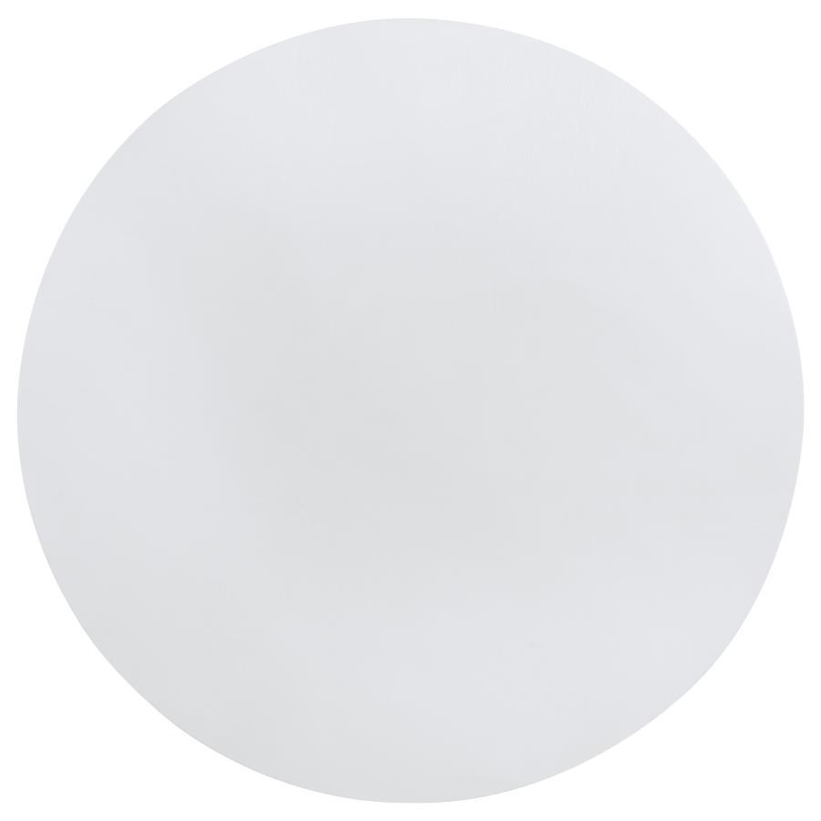 Judd - Round Dining Wood Table With Shelf - Pearl White by Coaster Fine Furniture | Bel Furniture