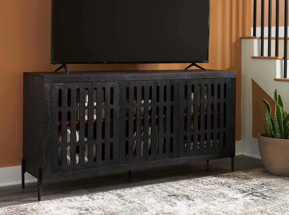 Vallisburg - Black / Natural - Accent Cabinet by Signature Design by Ashley® | Bel Furniture