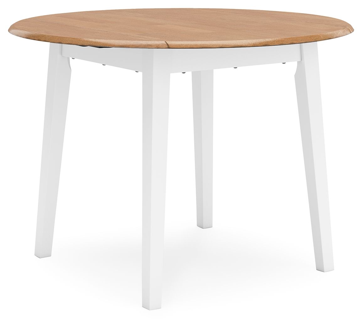 Gesthaven - Round Dining Room Drop Leaf Table White by Signature Design by Ashley® | Bel Furniture