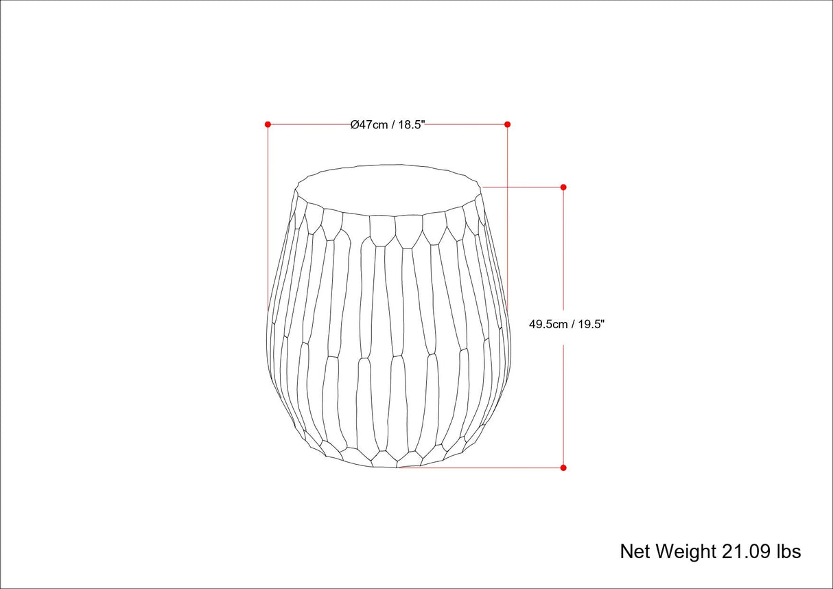 Nellie - Cast Aluminum Side Table - Black by Simpli-Home | Bel Furniture