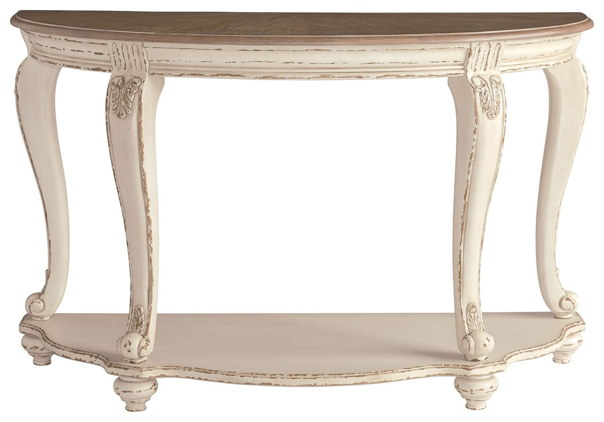 Realyn - White / Brown - Sofa Table by Signature Design by Ashley® | Bel Furniture