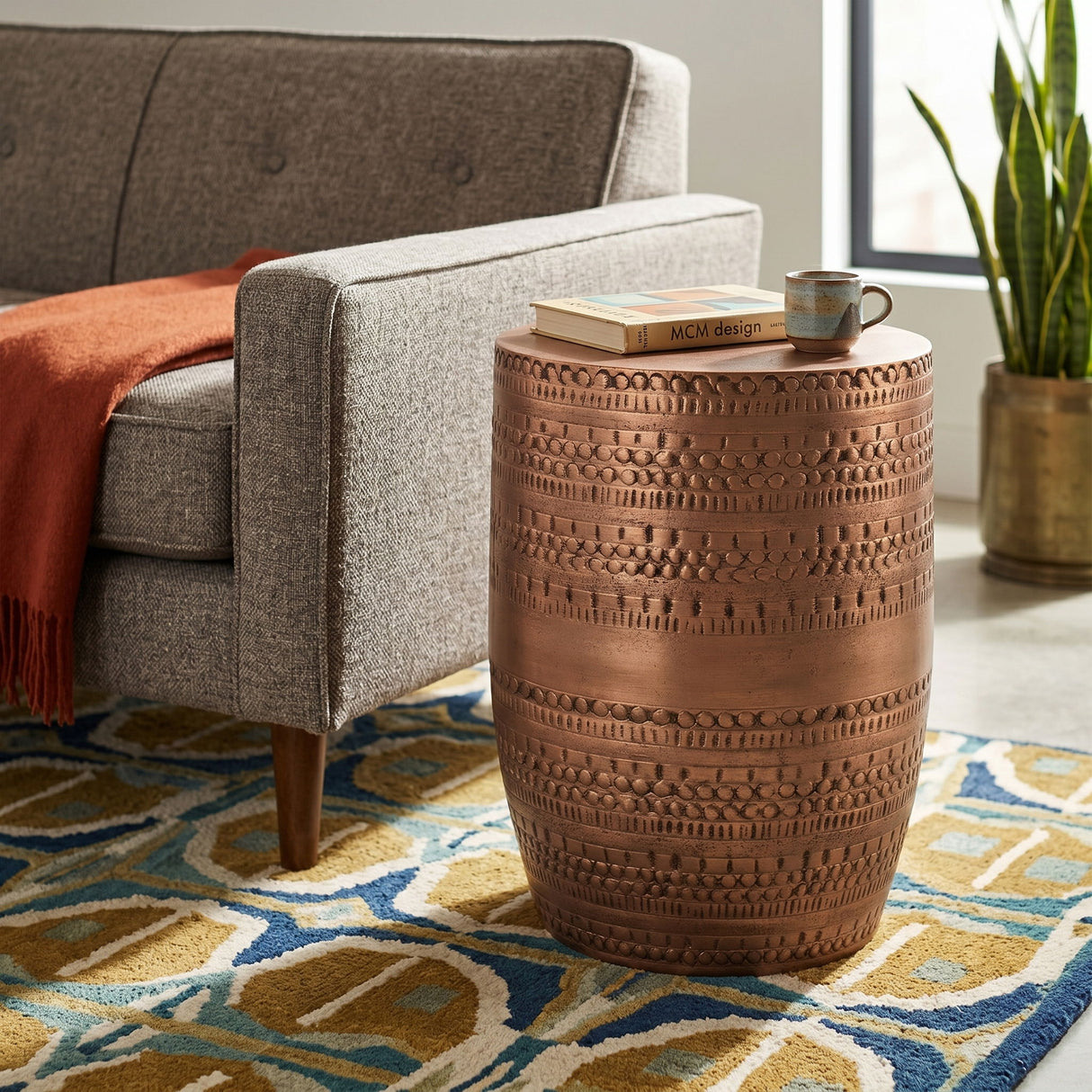 Johnsen - Handcrafted Large Metal Accent Table